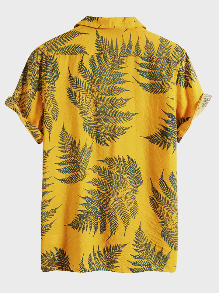 Tropical Plants Print Shirts & Swim Shorts