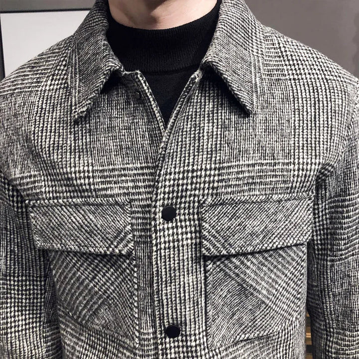 Handmade Plaid Men's Coat