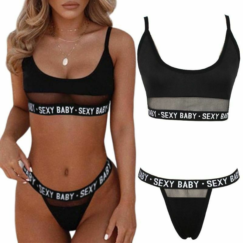 Sexy Open Face Bikini With Letter Slit