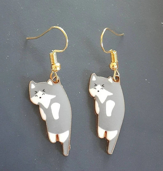 BOUCLES D'OREILLES PENDANTES CHAT