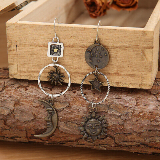 BOUCLES D'OREILLES SOLEIL ET LUNE