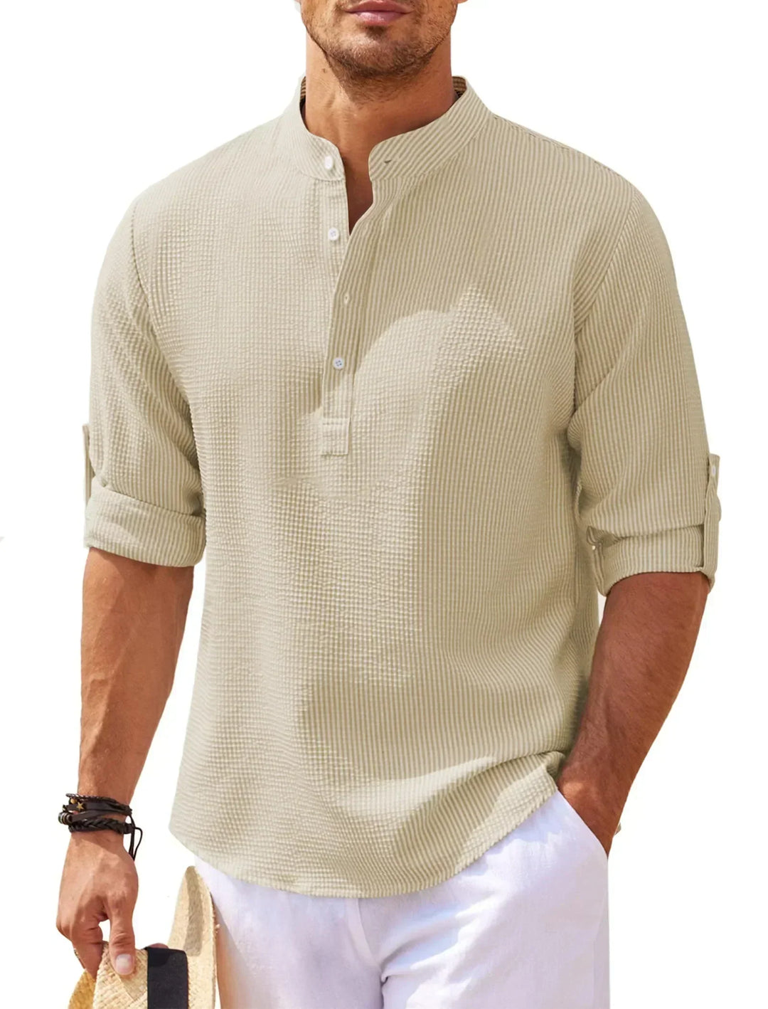 Stylish Men's Long-Sleeve Dress Polo