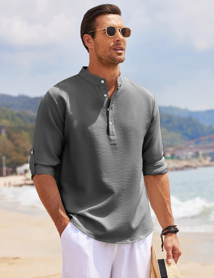 Stylish Men's Long-Sleeve Dress Polo