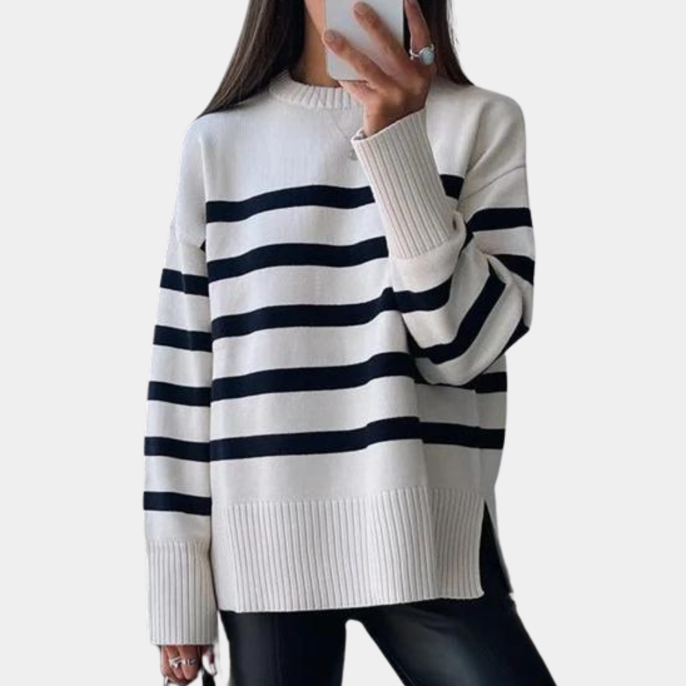 Felicia Luxe Gestreepte Oversized Dames Sweater