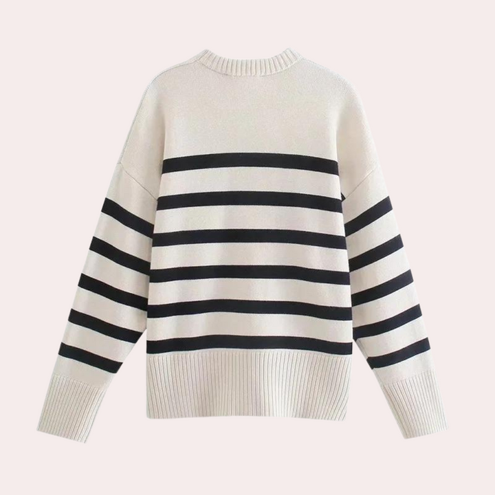 Felicia Luxe Gestreepte Oversized Dames Sweater