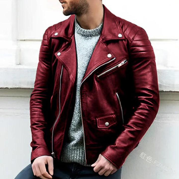 Leather biker jacket