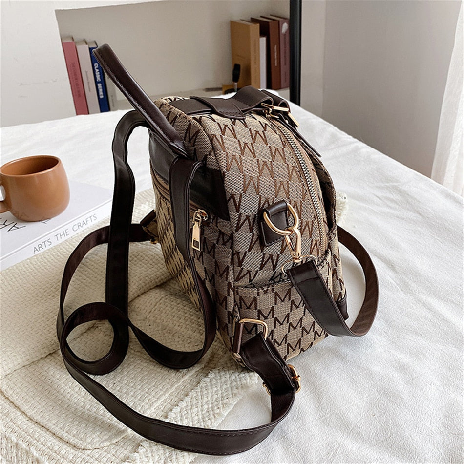 Stylish backpack with geometric pattern