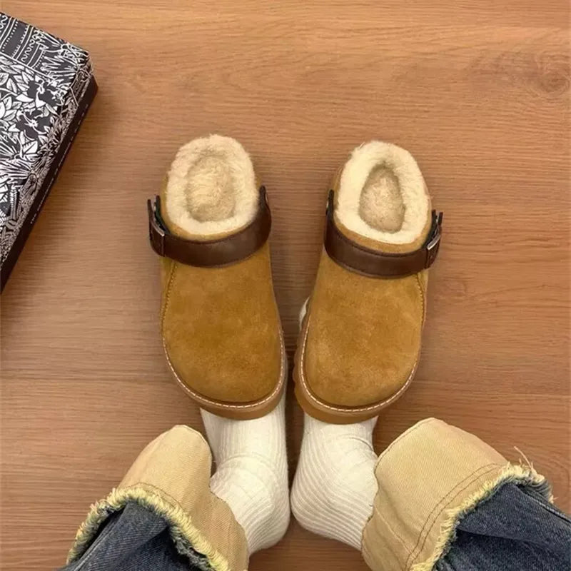 Elegant suede clogs with plush lining