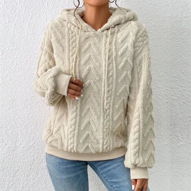 Lena Drop Shoulder Teddy Fleece Sweater