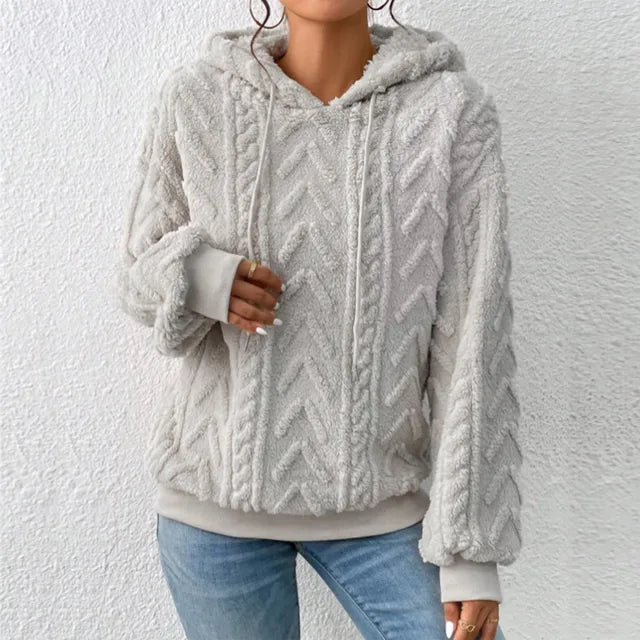 Lena Drop Shoulder Teddy Fleece Sweater