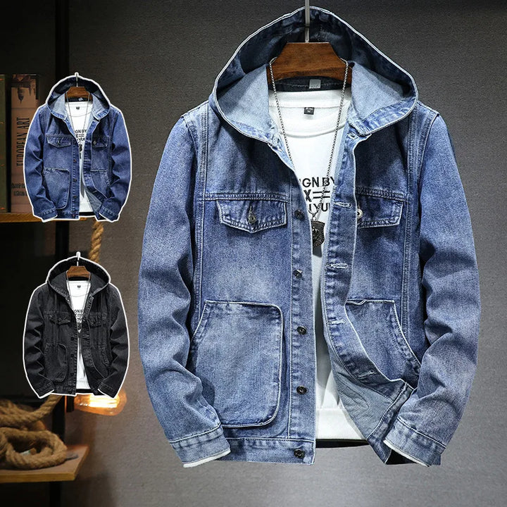 Denim hooded jacket