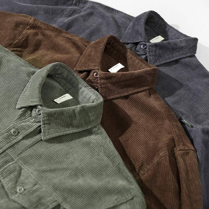 Stylish Corduroy Button-Up Shirt