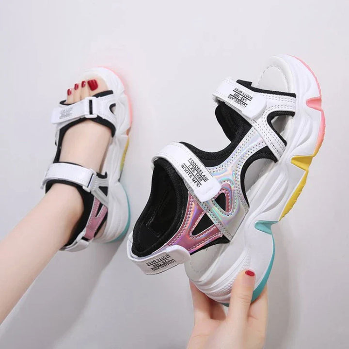 Colourful platform sandals