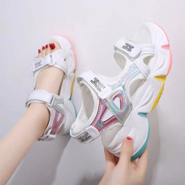 Colourful platform sandals