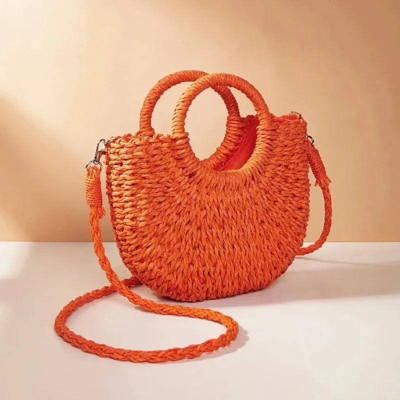 Dhey™ Woven Half-Moon Beach Bag