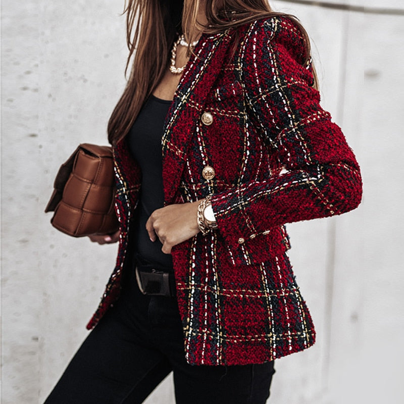 Chic Veste à Carreaux pour Femmes au Design Polyvalent