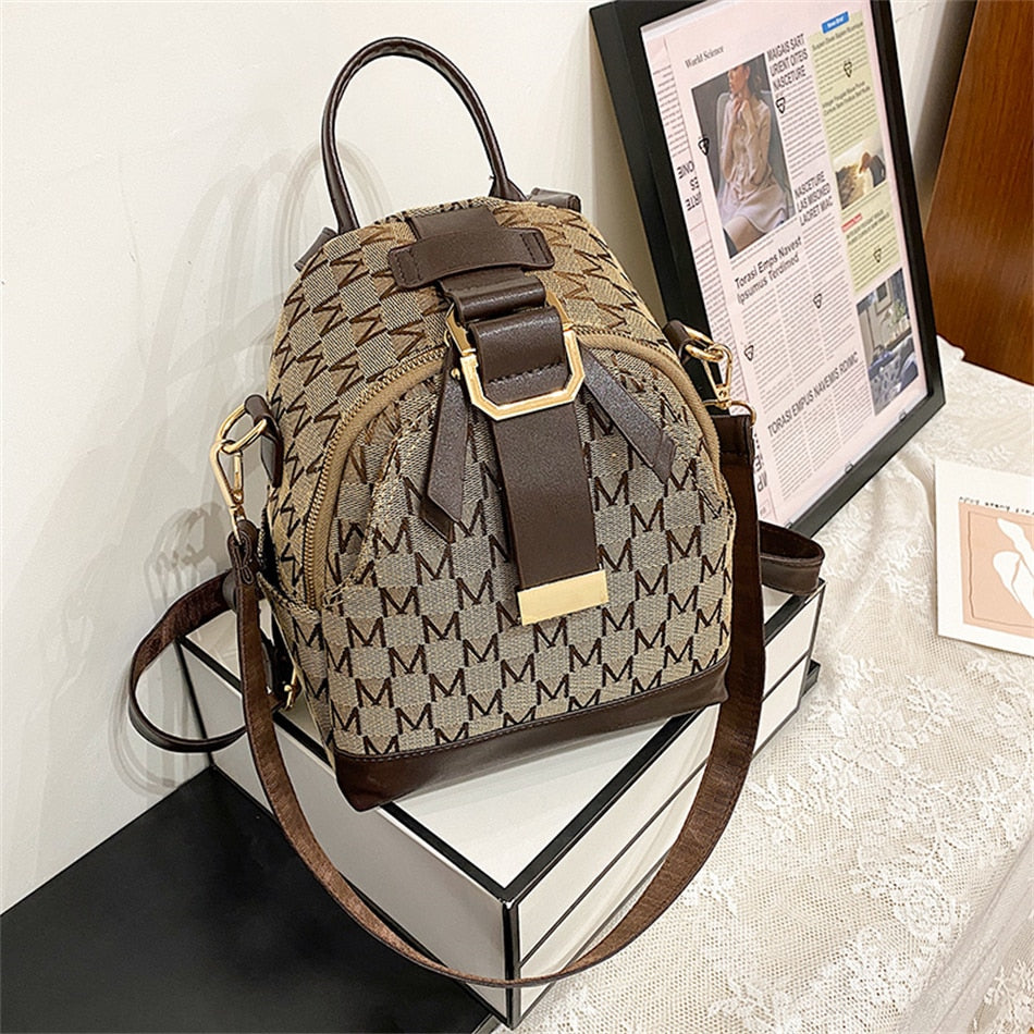 Stylish backpack with geometric pattern