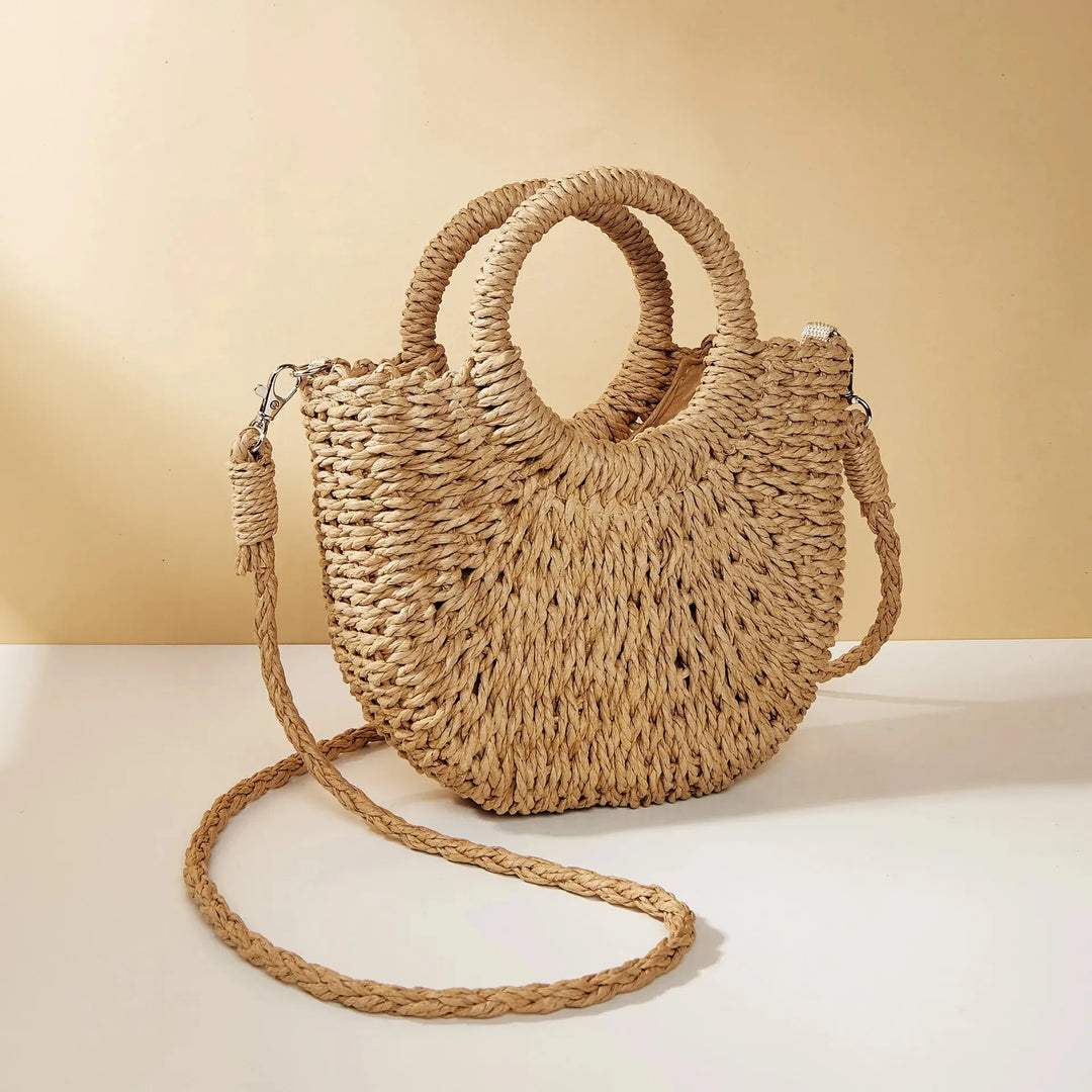 Dhey™ Woven Half-Moon Beach Bag