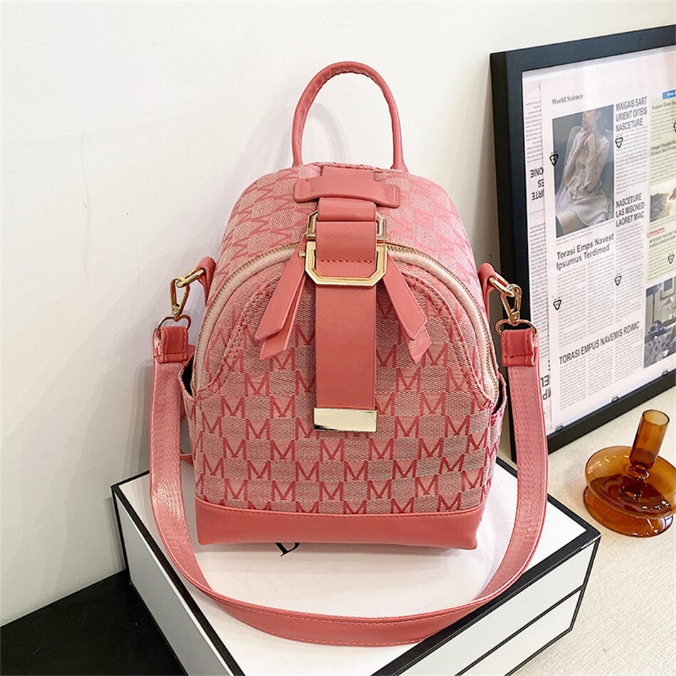 Stylish backpack with geometric pattern