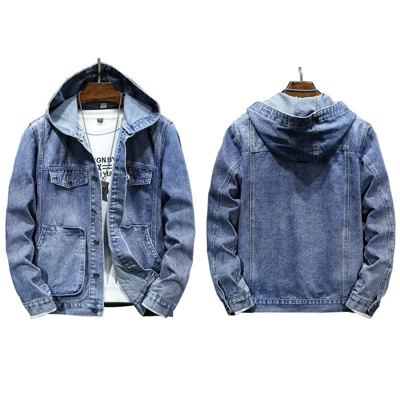 Denim hooded jacket