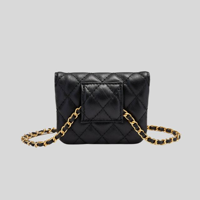 Quilted mini shoulder bag with chain strap