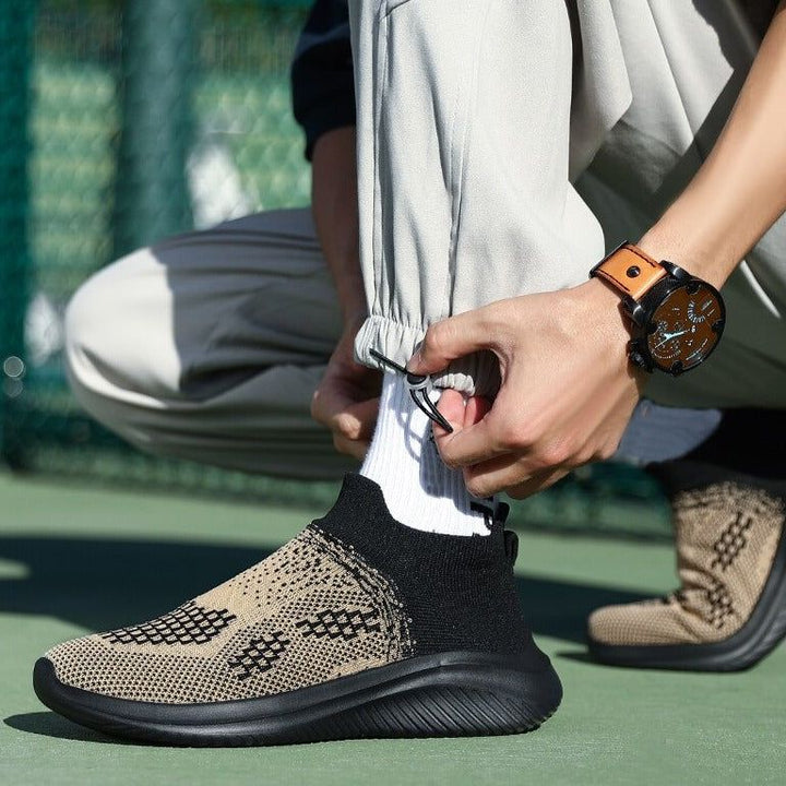 Breathable knitted sneakers with a modern design