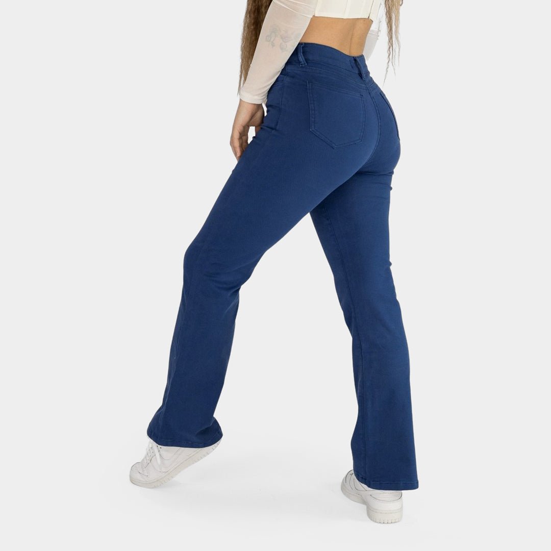 Vibrant Cobalt Impact Flare Fit Jeans for Effortless Style