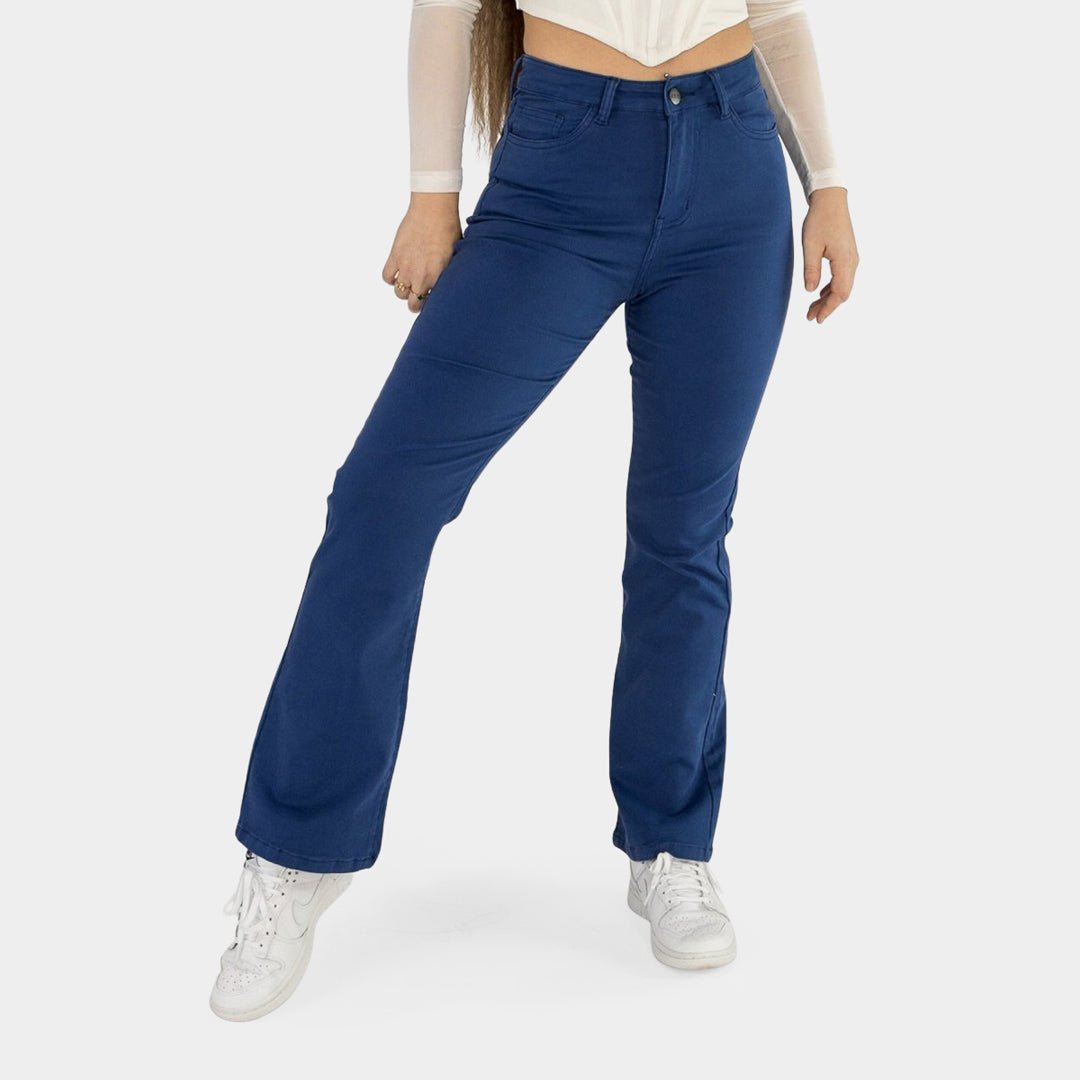 Vibrant Cobalt Impact Flare Fit Jeans for Effortless Style