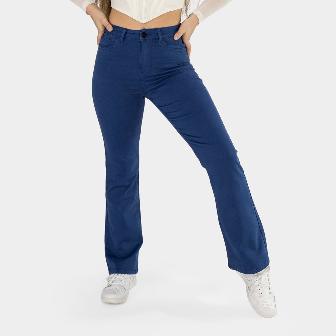 Vibrant Cobalt Impact Flare Fit Jeans for Effortless Style