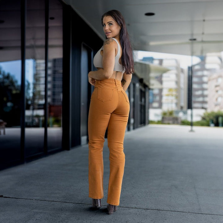 Stylish Tan Flare Fit Jeans for Maximum Impact