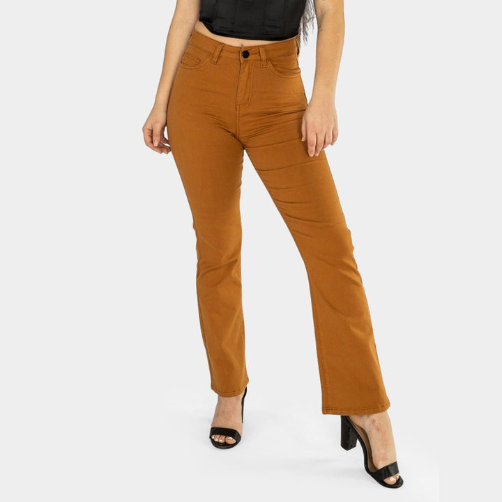 Stylish Tan Flare Fit Jeans for Maximum Impact