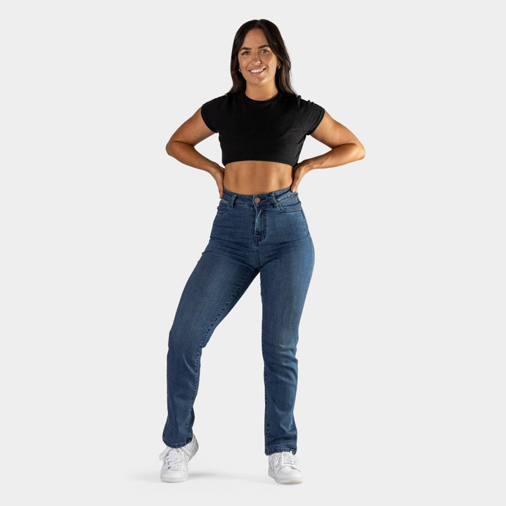 Elevate Your Style with Impact High-Waisted Straight Leg Jeans in Classic Indigo