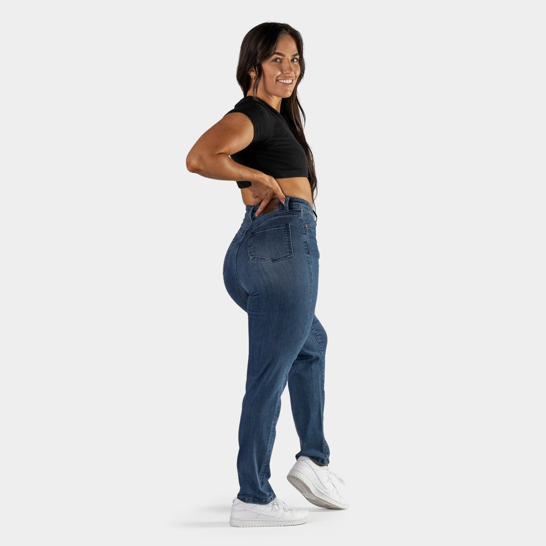 Elevate Your Style with Impact High-Waisted Straight Leg Jeans in Classic Indigo