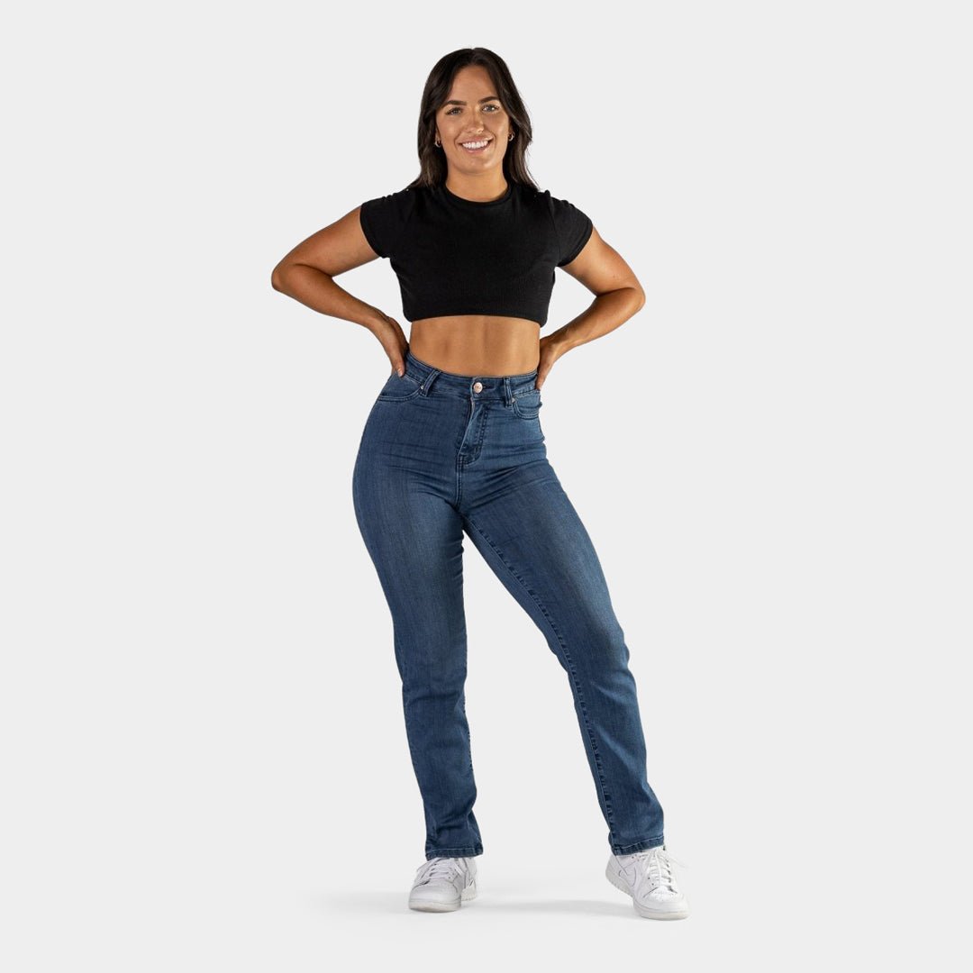 Elevate Your Style with Impact High-Waisted Straight Leg Jeans in Classic Indigo