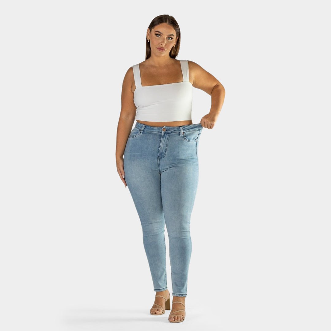 Frosty Chic High-Waisted Skinny Jeans