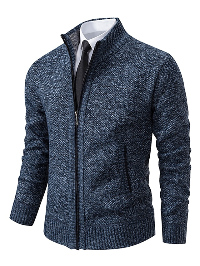 Chic Italian-Designed Knitted Sweater for Men with Stylish Zipper Detail