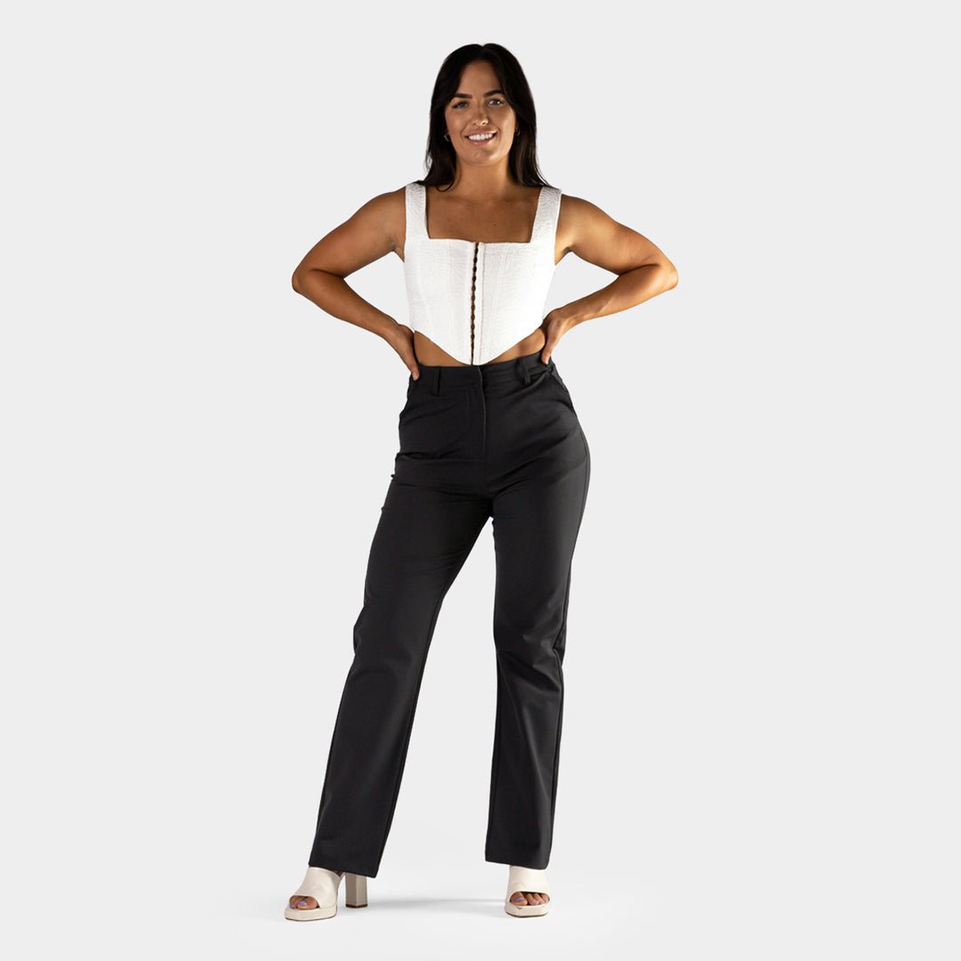 Sleek Black Straight Leg Trousers - Elevate Your Style!