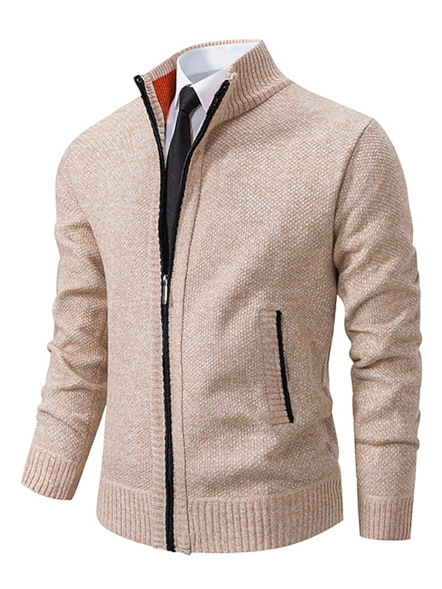 Chic Italian-Designed Knitted Sweater for Men with Stylish Zipper Detail