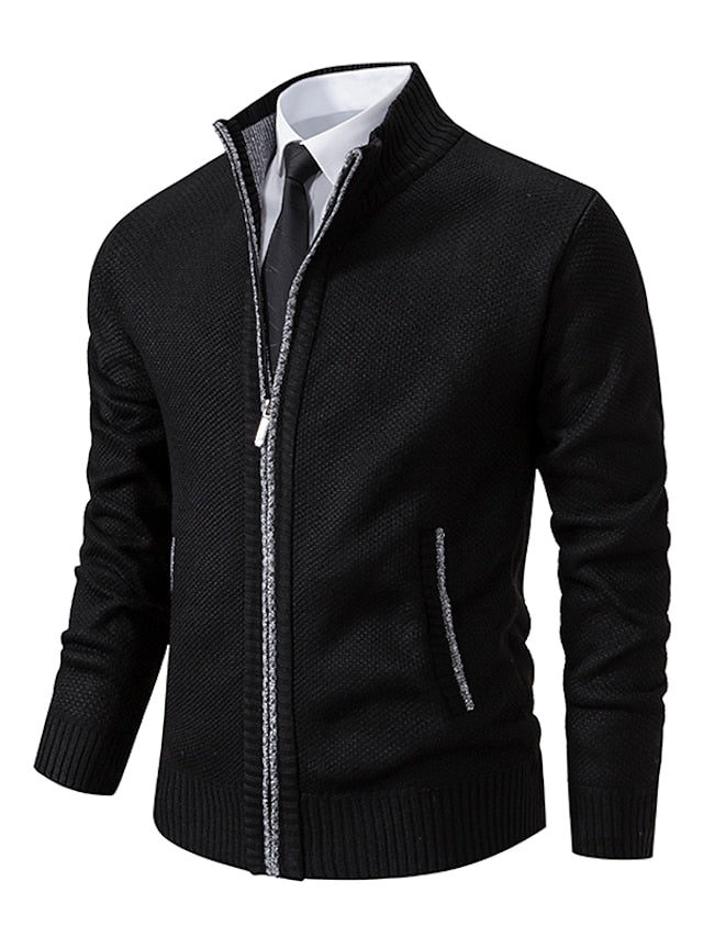 Chic Italian-Designed Knitted Sweater for Men with Stylish Zipper Detail