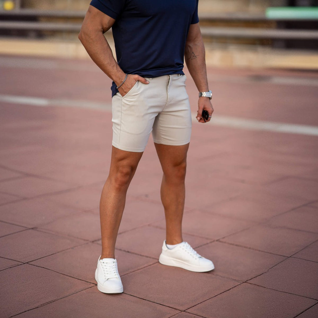 Ultra-Stretch 7" Chino Shorts - Cream