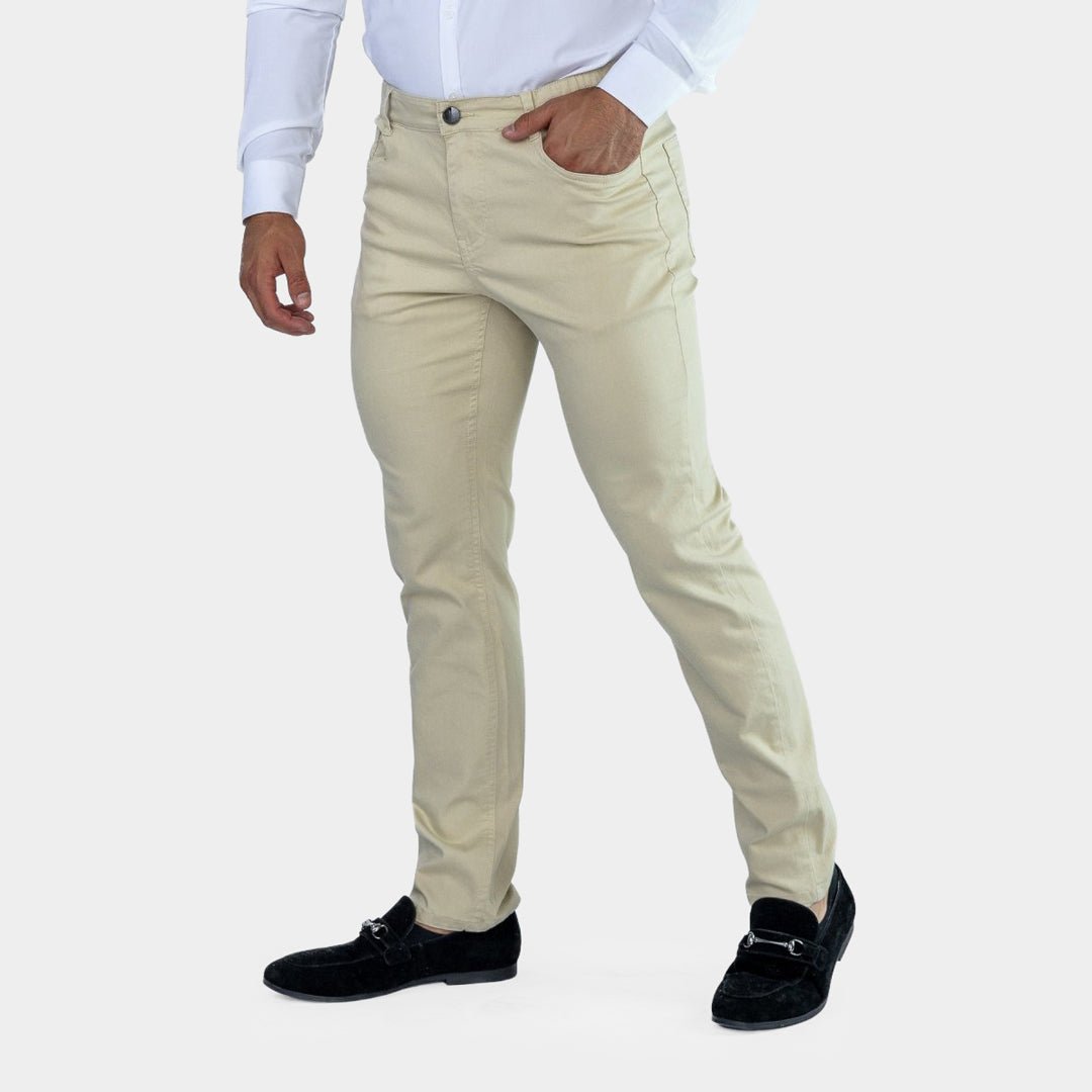 Ultra Stretch Chino Pants - Slim Fit - Cream