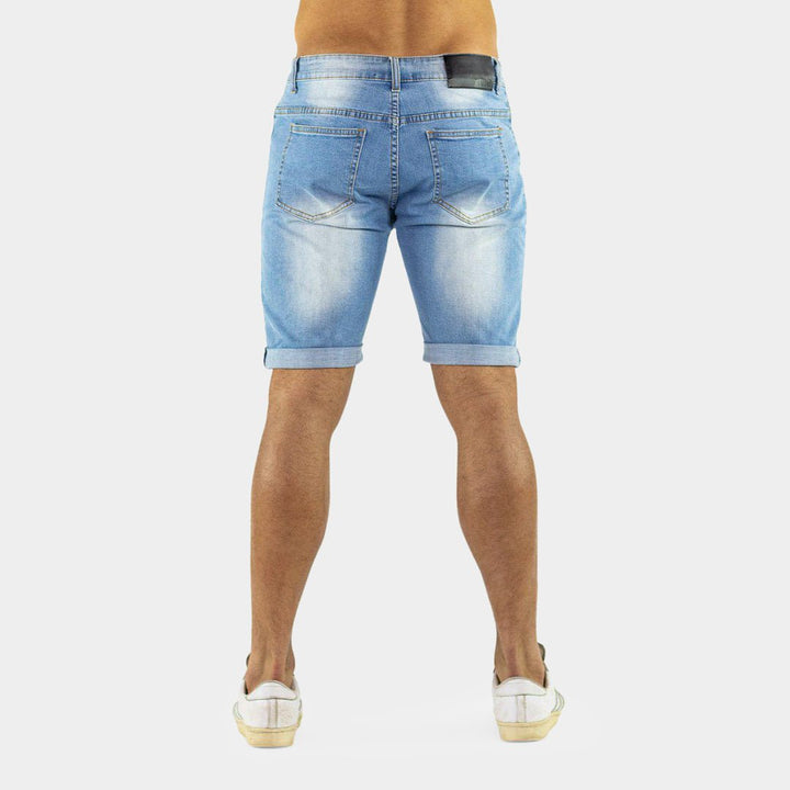 Ultra Stretch Denim Shorts - Blue Ripped