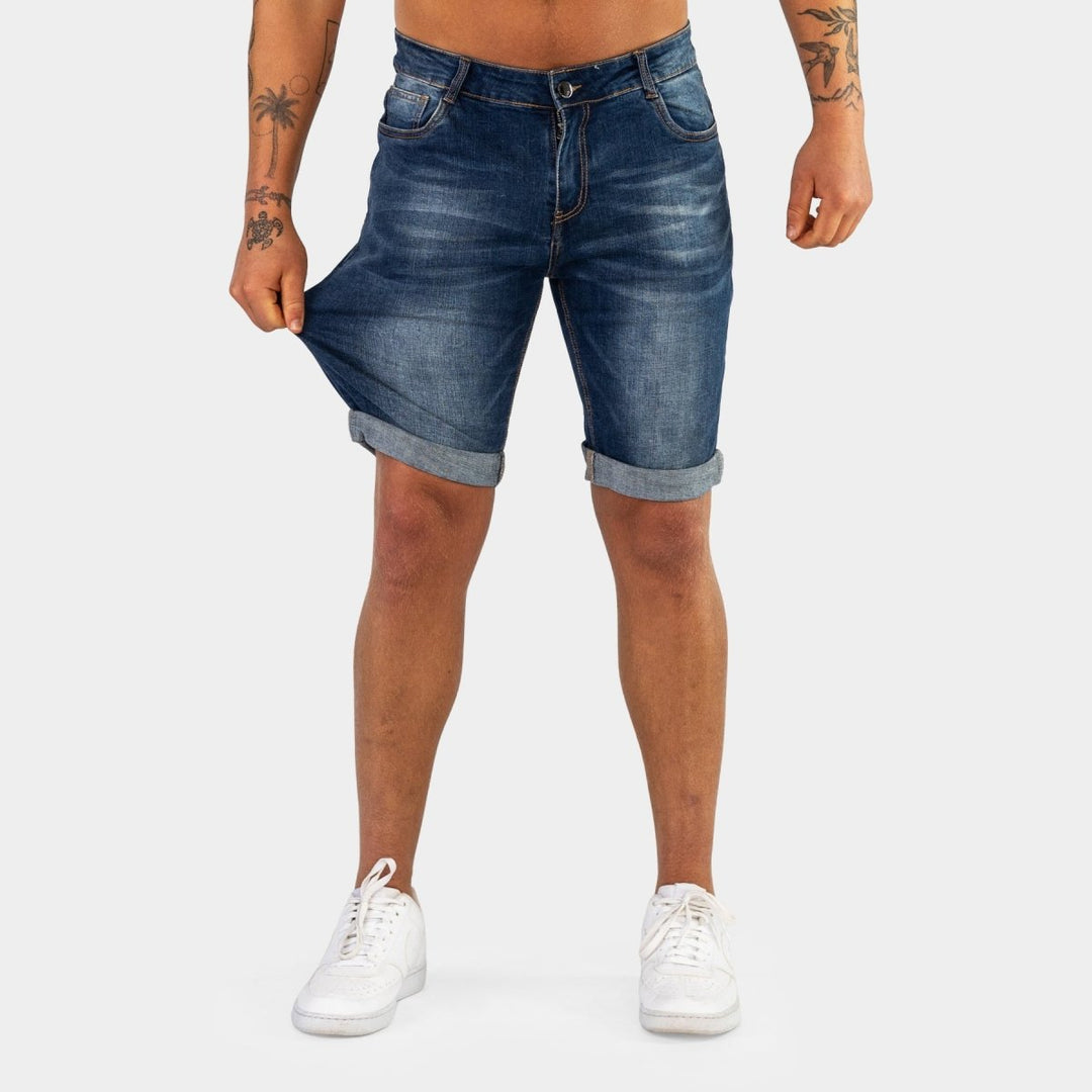 Ultra Stretch Denim Shorts - Deep Indigo Fade