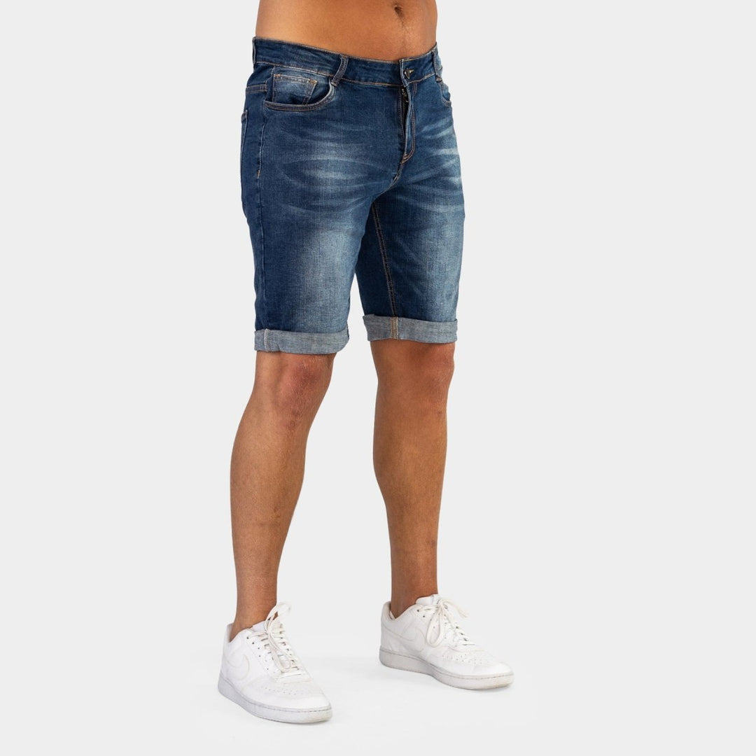 Ultra Stretch Denim Shorts - Deep Indigo Fade